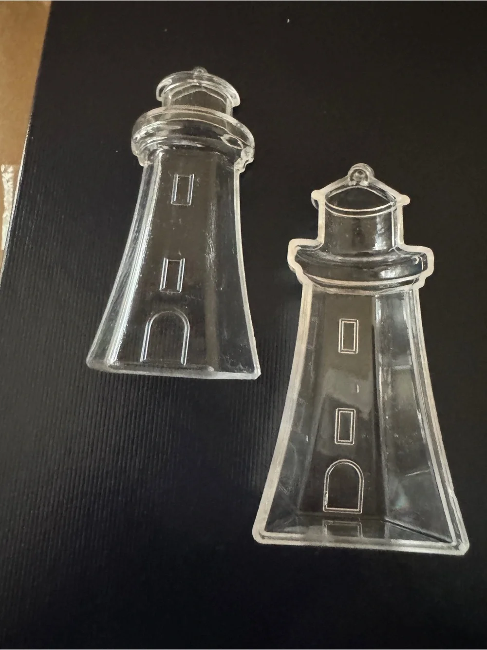 Clear Lighthouse Candy Tower with Blue and White Sweets